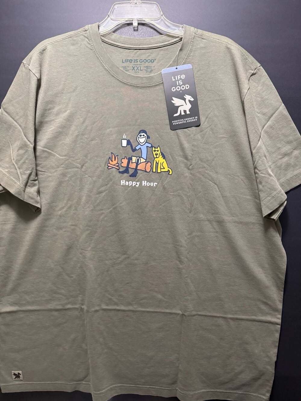 Life Is Good Men's Happy Hour Short Sleeve Crusher Tee XXL
